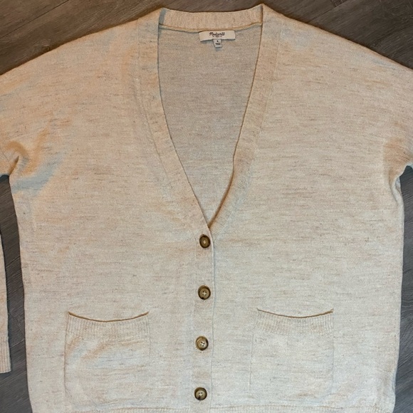Madewell Wool Alpaca Blend Button Up Lightweight Cardigan Sweater - Picture 11 of 13